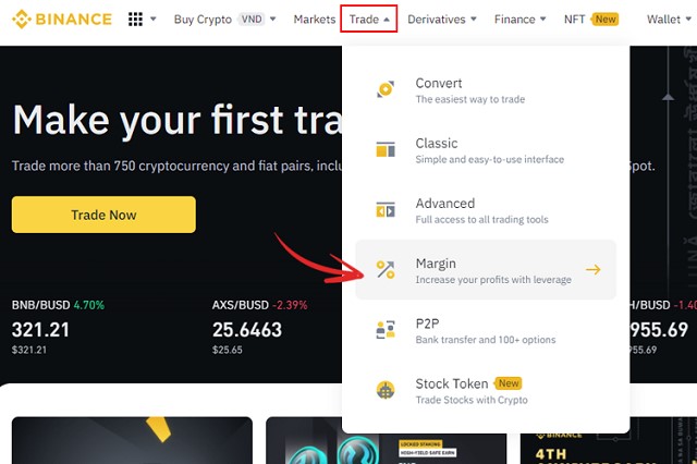 Cách mở tài khoản Margin trên sàn giao dịch Binance